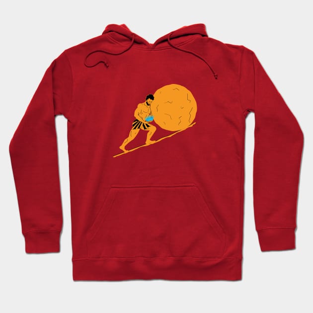 Sisyphus Scrolling Up That Hill Hoodie by StrayCat